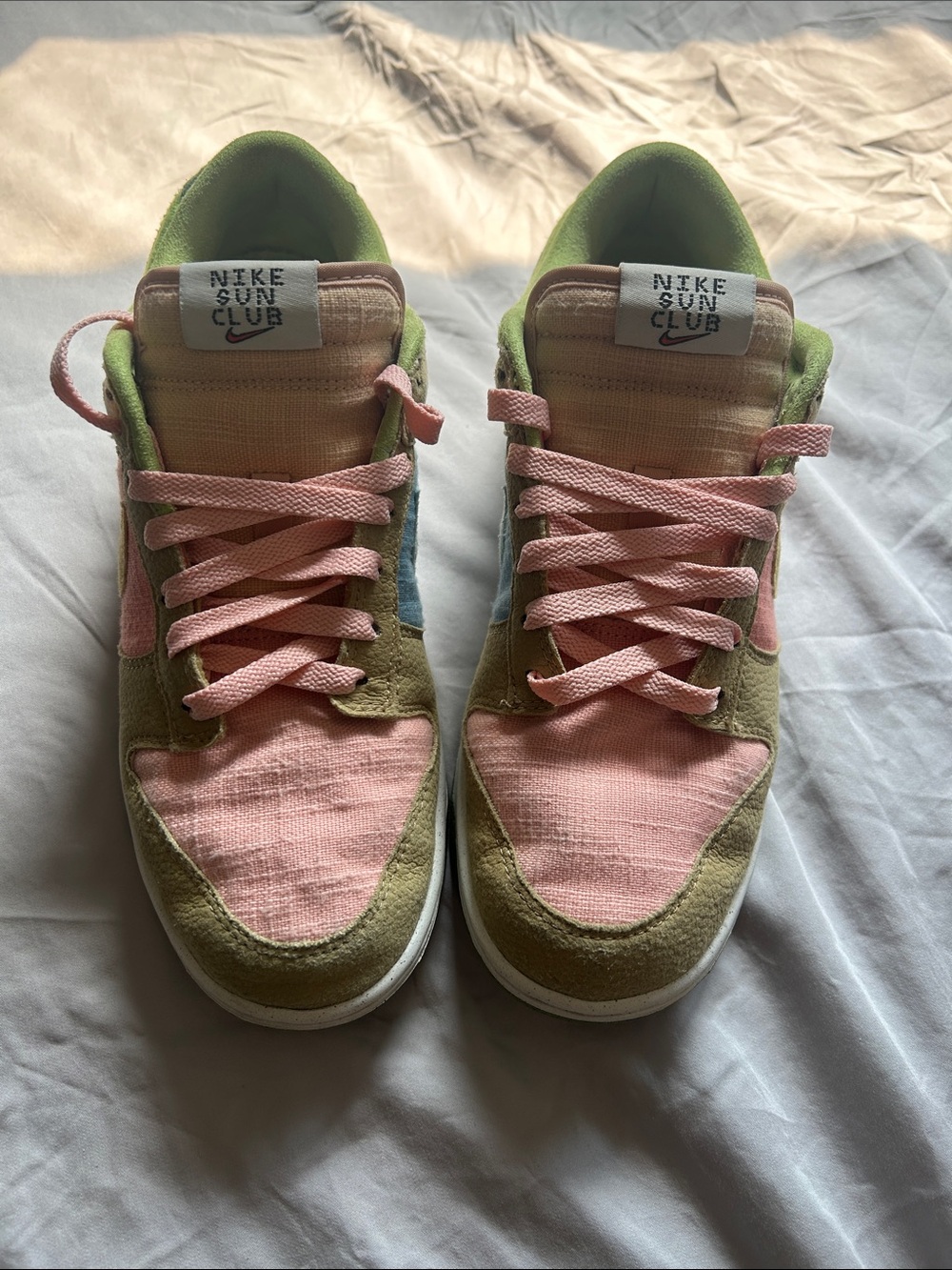Nike Dunk Sun Club Pink, Olive & Light Blue Low-Top Sneakers